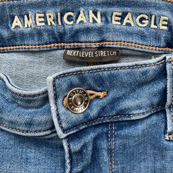 American Eagle Super Hi Rise Flare Leg Jeans Size 14 - Picture 5 of 7